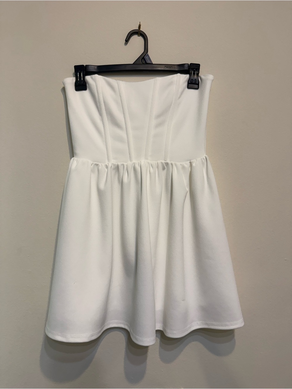 Altar'd State White Strapless Fit-and-Flare Mini Dress